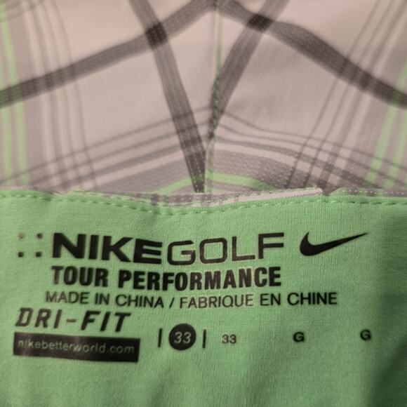 Nike Golf Tour Performance Dri-FIT Shorts in Green Plaid – EUC Size 33 - Picture 6 of 6
